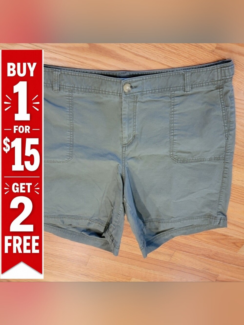 Dockers Women's Olive Cotton Shorts‎ 18W